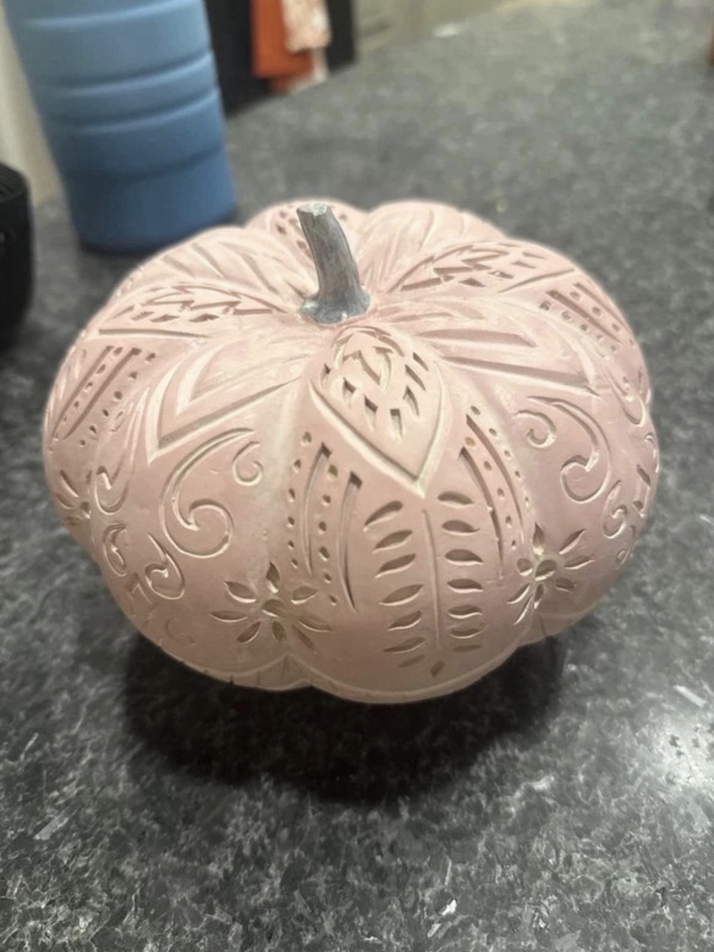 Pink Floral Pumpkin Decor